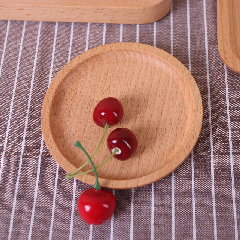 Bandeja rectangular de madera de haya pastel de fruta té placa occidental pizza placa de madera maciza fabricante tallada logo