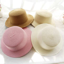 帽子女士光版夏天可折叠防晒草帽遮阳帽渔夫帽户外沙滩太阳帽批发