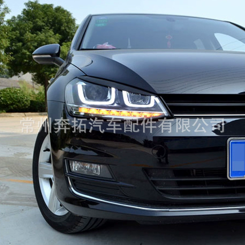 Фара фарах (Volkswagen Golf 7) вставка передней винной ленты Карбон-волокна, глянцевые варианты