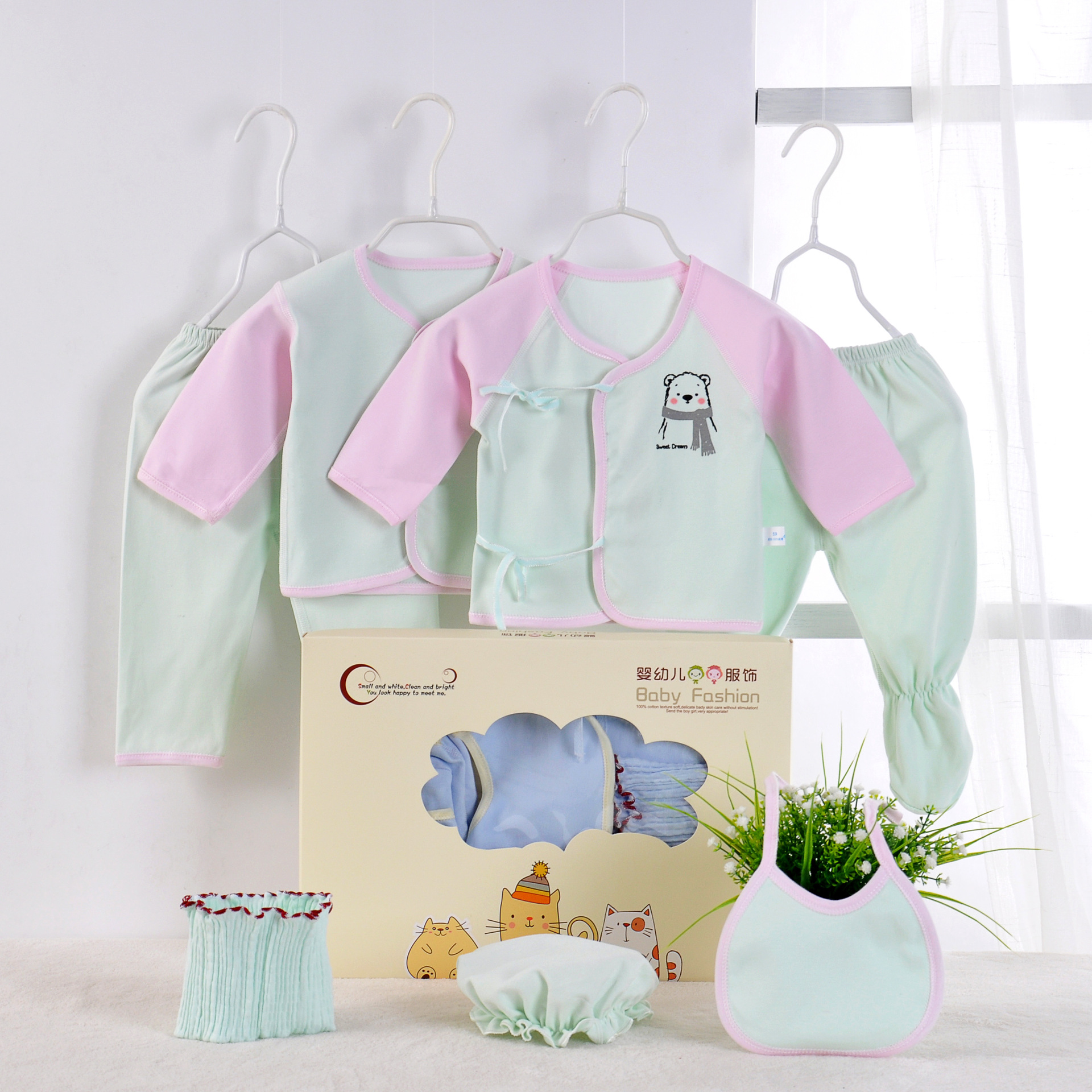 Caja de regalo de procesamiento de ropa infantil, ropa de algodón, ropa de escalada, bolsa de dormir, ropa de abrazamiento, caja de regalo para bebés, contratistas, muestra image 2