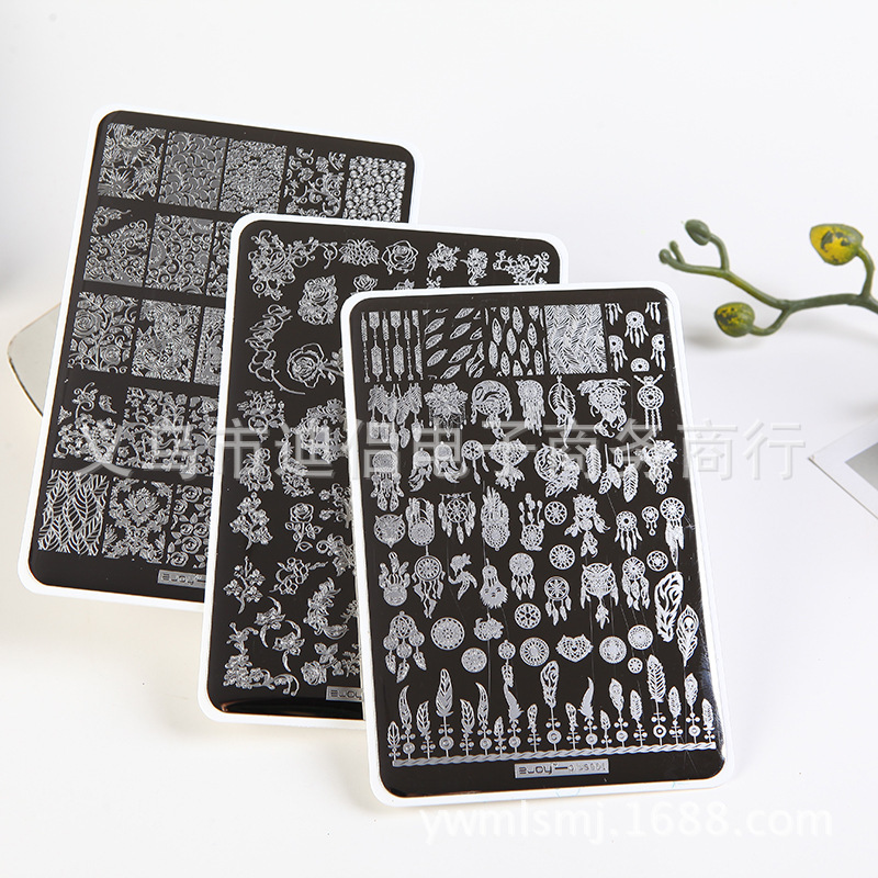 Zjoy-Pius.1-100 # High Quality DIY Printing Transfer Steel Plate Nail Art Printing Template Pattern