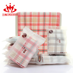 毛巾廠家直銷日系格子純棉毛巾禮品全棉毛巾批發可一件代發
