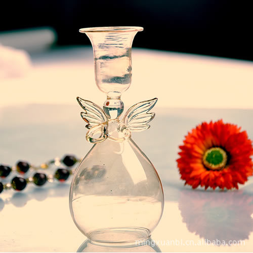 Directo de fábrica Europea Ángel cristal transparente candelabro titular la vela boda con velas Cena
