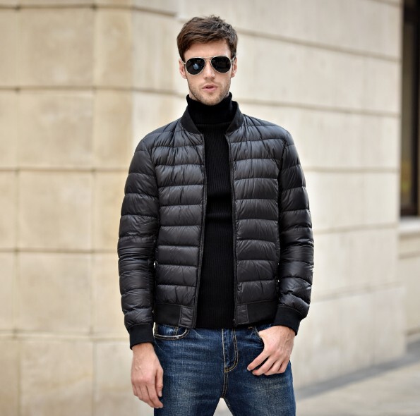 Cross-Border Autumn and Winter Men's Stand-Up Collar Jacket down Jacket Large Size Slim Fashion Stand-Up Collar Short Baseball Uniform Jacket Couple Wear