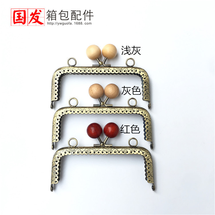 12.5CM cuadrado gran pozo dragón y flor de fenotigo encaje de madera oro 20mm madera maciza color tronco   El 0365 - GT