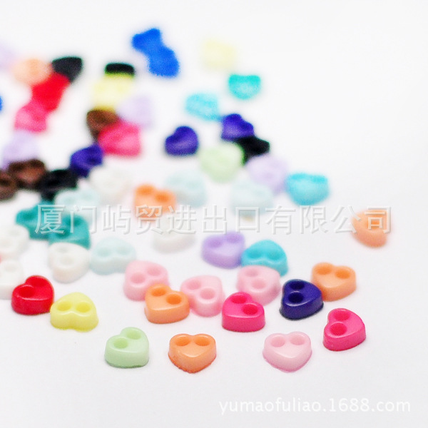 很小迷你娃衣辅料 4MM爱心扣 桃型扣