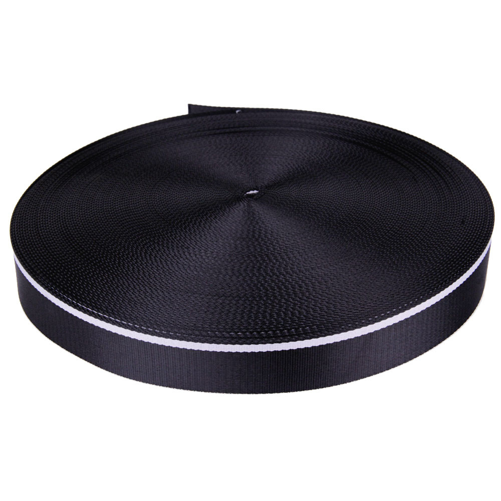 厂家 现货 3.2cm 1.2寸 32mm 黑间灰色 尼龙间涤纶织带