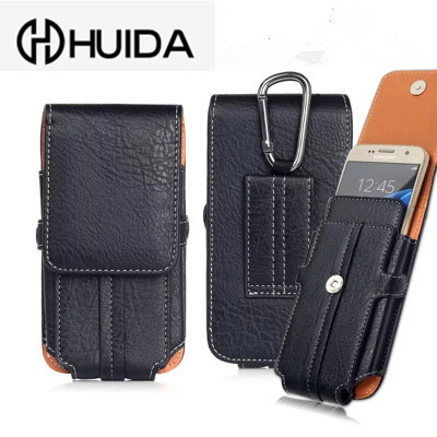 Suitable for Vertical Genuine Leather Mobile Phone Waist Bag Belt Bag Hanging Buckle Hanging Waist Set Apple iPhone 13 Mobile Phone Leather Case