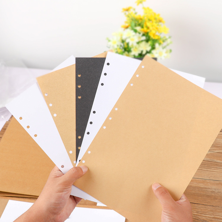2049 Simple Blank A5B5 Loose-leaf Paper Notebook Kraft Paper Inner Core Notepad Inner Core
