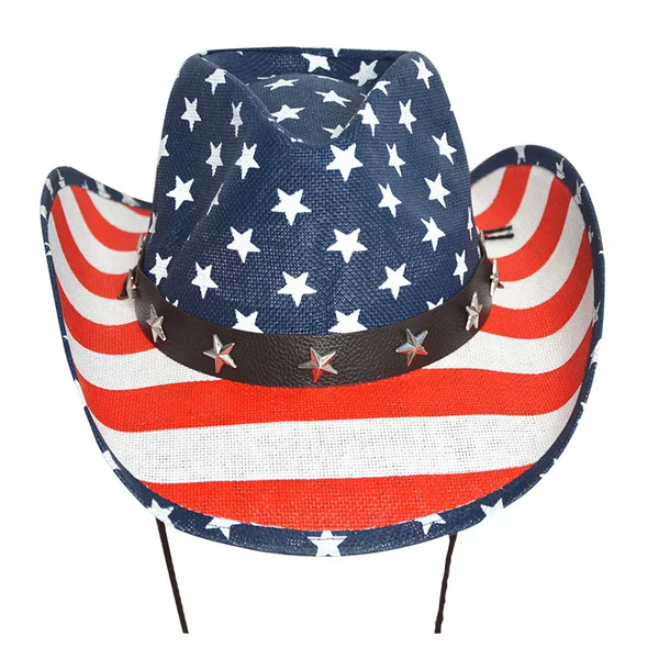 American Flag Western Panama Cowboy Usa Hat Sailor Dance Hat Personalized Prairie Star Jazz Hat