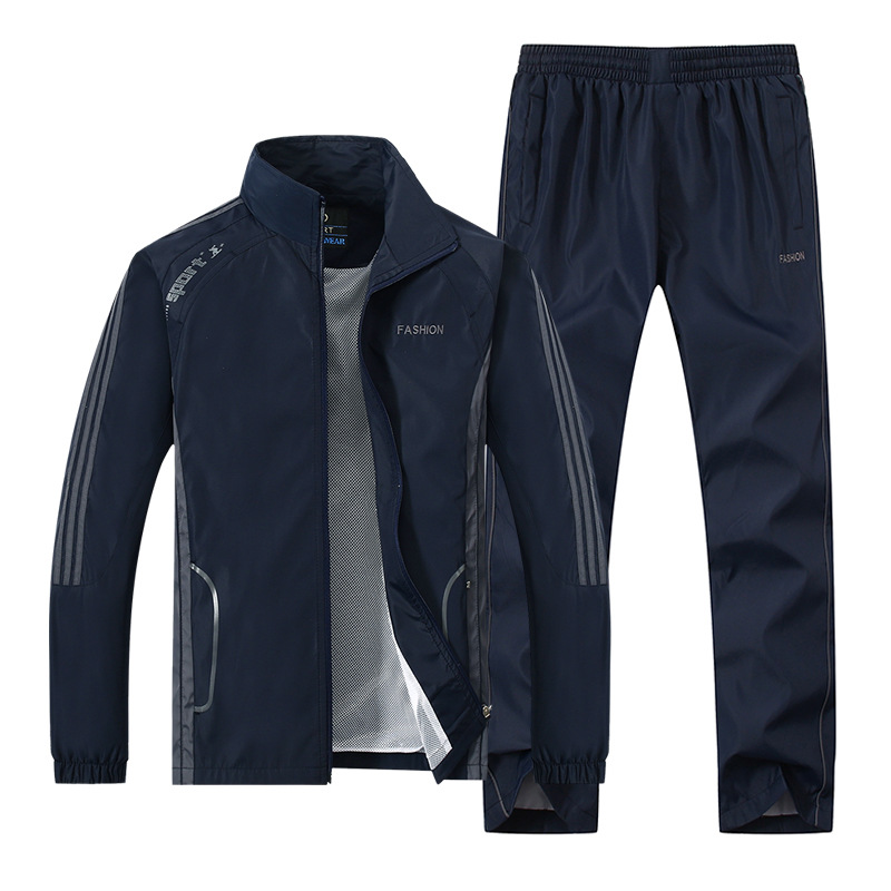 Generación transfronteriza de primavera y otoño deportes de ocio para traje de mediana edad y ancianos más el tamaño de los hombres ropa deportiva de manga larga ropa deportiva para correr