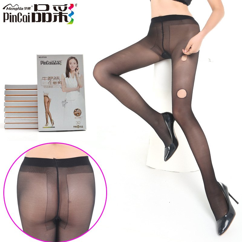 Mengna pincai spring and autumn summer ultra-thin arbitrary cut beef tendon socks T-level cored silk pantyhose fine packaging bottoming stockings