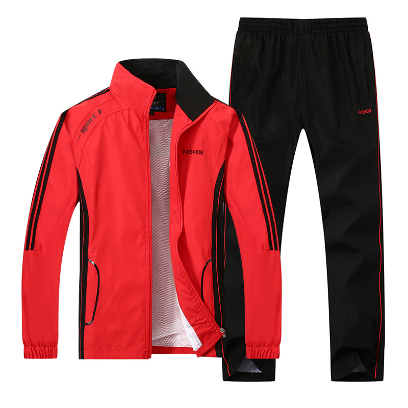 Generación transfronteriza de primavera y otoño deportes de ocio para traje de mediana edad y ancianos más el tamaño de los hombres ropa deportiva de manga larga ropa deportiva para correr