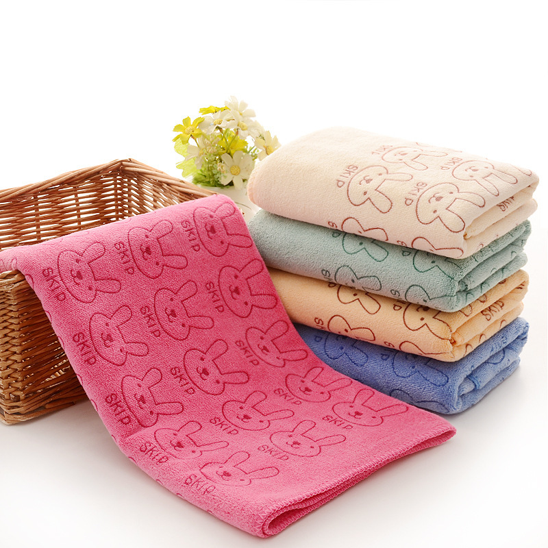 Dry hair towel wholesale 400g rabbit head printed towel soft absorbent breathable Labor gift beauty salon towel Dry hair towel wholesale 400g rabbit head printed towel soft absorbent breathable Labor gift beauty salon towel