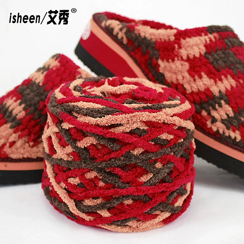 Yarn ball 100% polyester, bulky soft DIY scarf yarn, baby colors, 11×11×12 cm