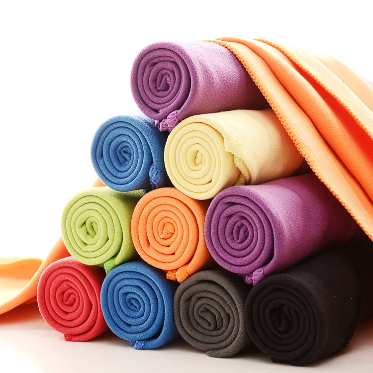 Mesh bag quick-drying microfiber double-sided fleece outdoor sports towel strong absorbent quick-drying outdoor travel towel