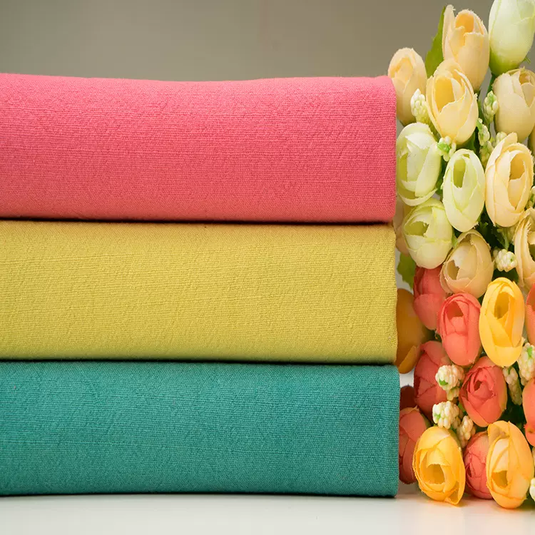 200克水洗棉麻布料5147#砂洗褶皱面料 亚麻背景布 棉麻沙发布料