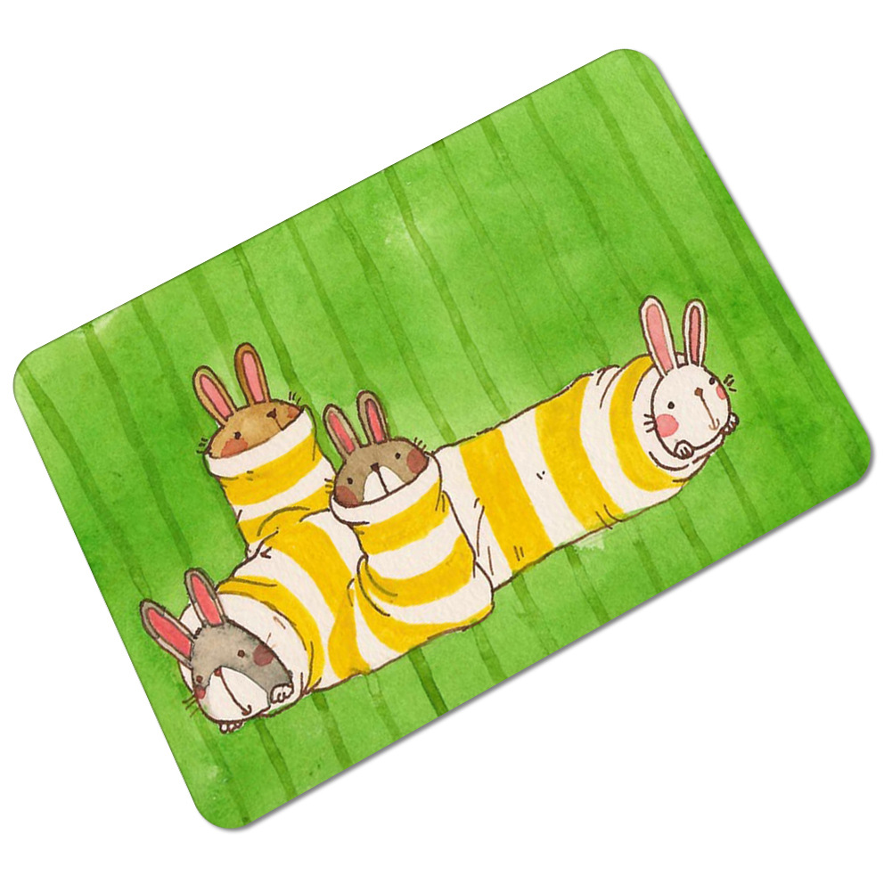 Inflable bolsa de cadera alfombra de gato alfombra de piso lindo gato de la suerte de goma absorbente antideslizante estera de la puerta estera del pie