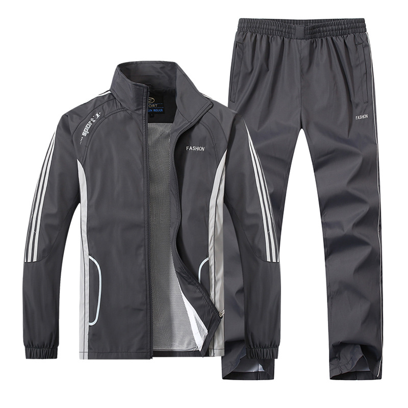 Generación transfronteriza de primavera y otoño deportes de ocio para traje de mediana edad y ancianos más el tamaño de los hombres ropa deportiva de manga larga ropa deportiva para correr
