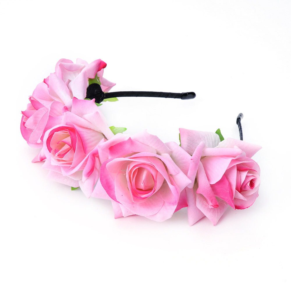 Du Xiang joyería 7cm franela Rosa flor artificial diadema Garland tocado flor eterna horquilla accesorios para el cabello