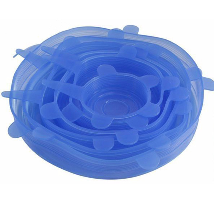 6 piece set stretch silicone fresh-keeping cover stretch lid bowl cover round vacuum cover seal set fresh-keeping cover