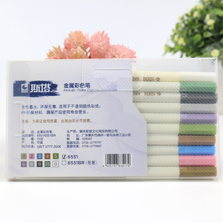 Sta STA6551-10 color traje pluma de metal multicolor escritura graffiti pluma pintura pluma 10 color paquete