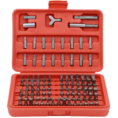 Plastic Boxed 100 Piece Set Batch Head Batch Mouth Electric Screwdriver Rod Sleeve Set Cross Word Plum Blossom Batch Head