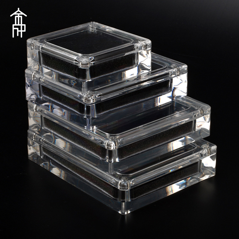 Source Factory Acrylic Jewelry Display Box Transparent Multifunctional Magnet Heaven and Earth Cover Storage Jewelry Packaging Box