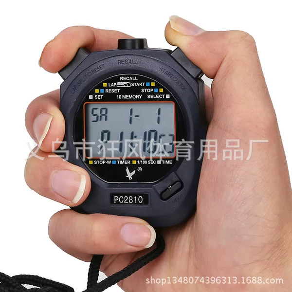 Genuine goods Tianfu PC2810 stopwatch large screen two rows 10 channels memory stopwatch with lanyard track and field running timing running watch