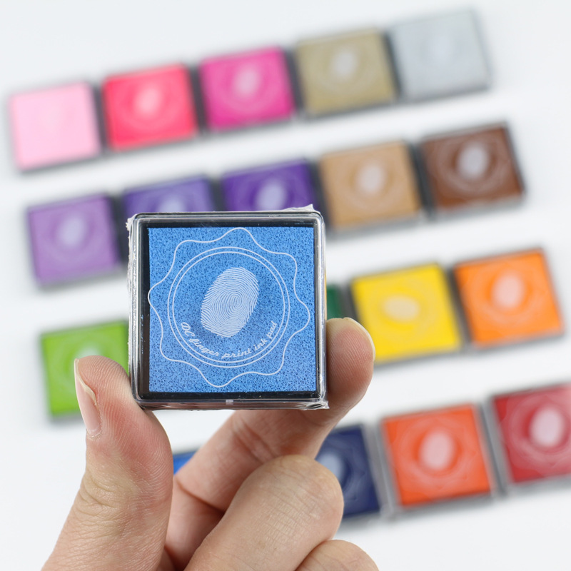 20 colores 4X4 inkpad en caja al por mayor de los niños educativos dedo pintura color inkpad graffiti pintura inkpad impresión Mesa