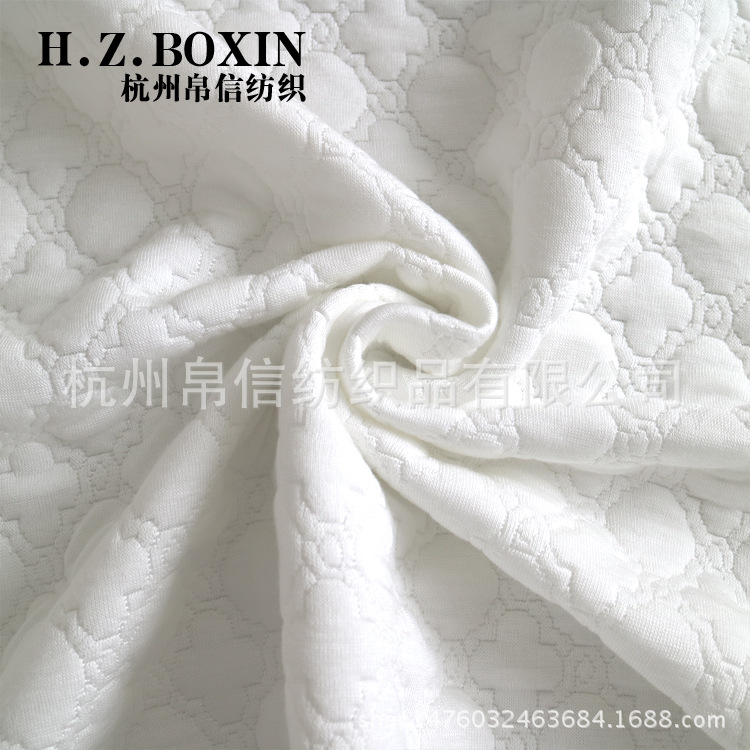 厂家供应针织提花人棉空气层记忆乳胶床垫弹力面料