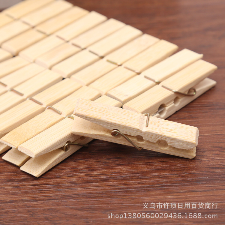 Bamboo Clothespin Household Wooden Clip for Drying Clothes, Small Clip, Windproof Clothespin E18
