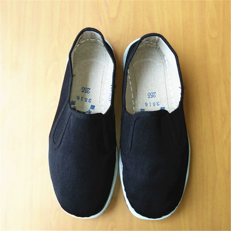 3516 Тканевая обувь Old Beijing, Мужская льняная Тканевая обувь, черная с мелким ртом, одноэластичная Тканевая обувь ручной работы с ртом