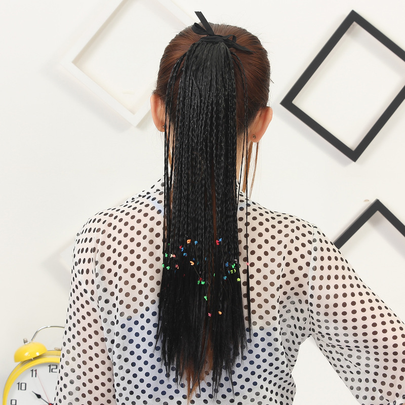 Bundled Handmade Braid Wig Ponytail Bossinia Style Strap Ponytail Three-strand Braid Chemical Fiber Fake Ponytail Bundled Handmade Braid Wig Ponytail Bossinia Style Strap Ponytail Three-strand Braid Chemical Fiber Fake Ponytail