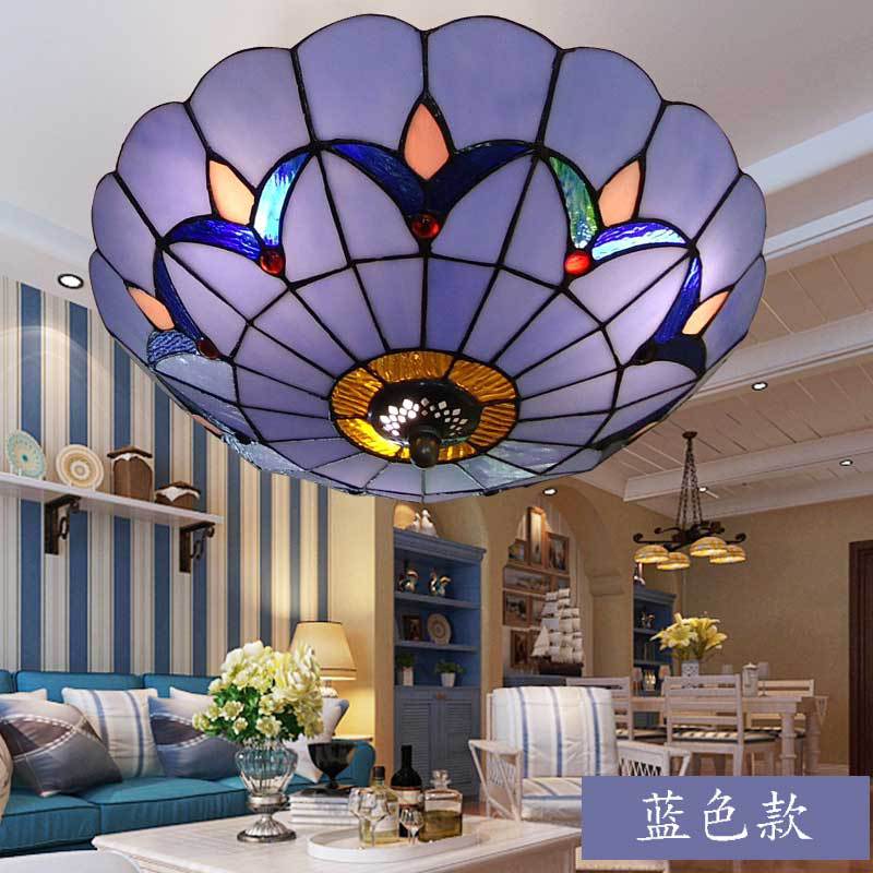Iluminación al por mayor LED simple sala de estar lámpara de techo Tiffany dormitorio creativo Lámpara decorativa lámpara de techo