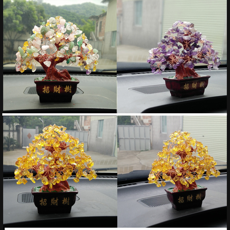 Topaz Lucky Tree Ornaments Car Living Room Wine Cabinet Lucky Tree Small Decorations Home Creative Crafts Shake Money