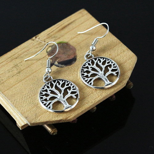 Trendy & Creative Tree of Life Earrings Hot Sale! Vintage European and American-Style Earrings Wholesale—New Popular Accessories for Foreign Trade