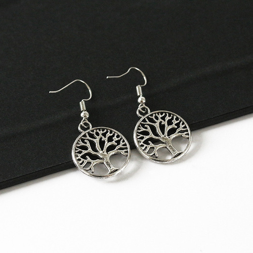 Trendy & Creative Tree of Life Earrings Hot Sale! Vintage European and American-Style Earrings Wholesale—New Popular Accessories for Foreign Trade