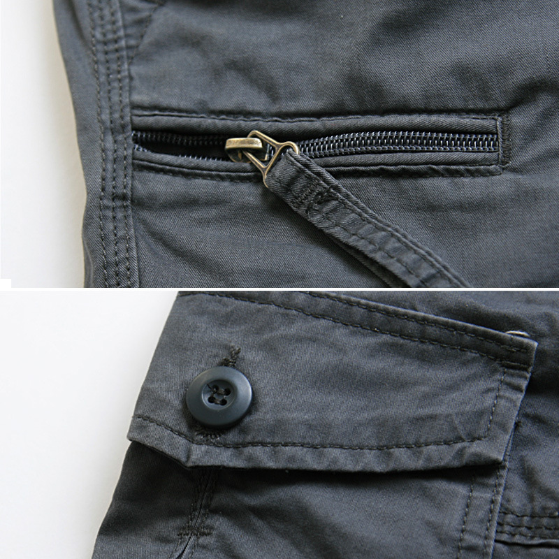 Pantalones cortos de verano de los hombres más tamaño pantalones recortadas sueltos multi-Bolsillo gordo overol Delgado verano