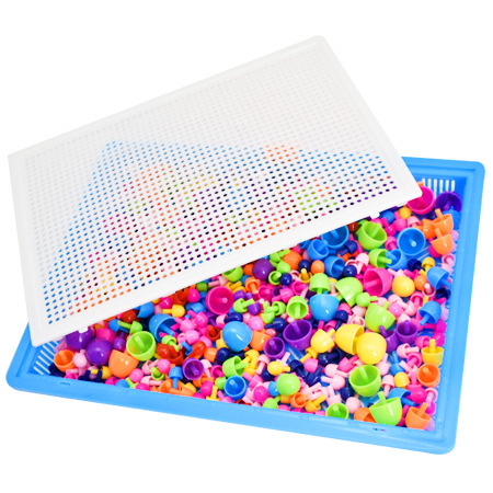 Cross-border 296 children's mushroom nails educational toys Montessori early education large wholesale plugboard kindergarten super cost-effective