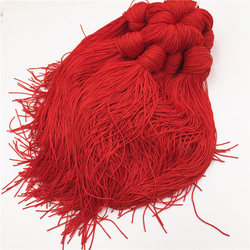 Thin Red Rope Black Rope Necklace Rope 100 Pieces a Bundle of Hand-Knitted Rope Thin Thread 2 Yuan Store Supply