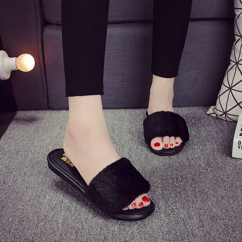 Новые зимние женские тапочки для пар, на толстой подошве, для дома, на любой сезон, с меховой отделкой, теплые хлопковые тапочки