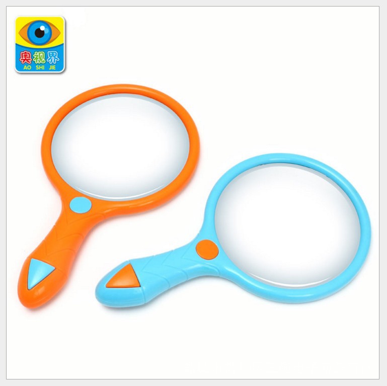 奥视界10cm手持放大镜儿童科普生物玩具幼儿园实验玩具奥华5016A