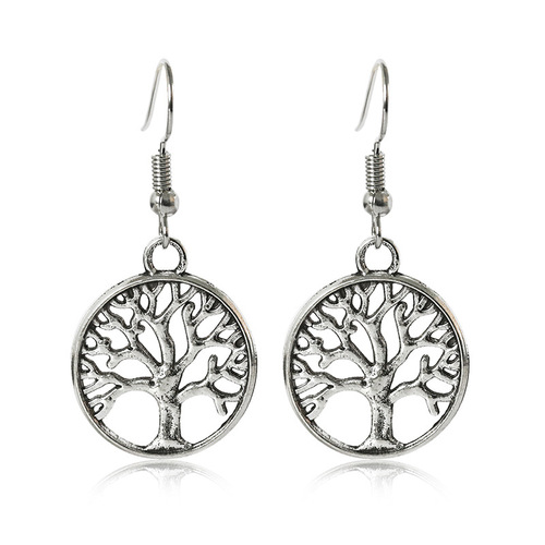 Trendy & Creative Tree of Life Earrings Hot Sale! Vintage European and American-Style Earrings Wholesale—New Popular Accessories for Foreign Trade