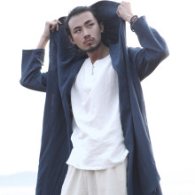 24秋冬新 麻凡 棉麻男装 大披风 苎麻长款外套 休闲 旅行外披