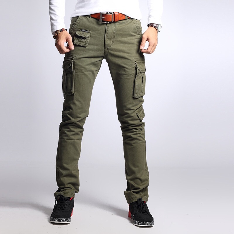 Primavera camuflaje monos multi-Bolsa de los hombres pantalones de ocio al aire libre deportes slim fit skinny rectos pantalones militares de una sola pieza de entrega