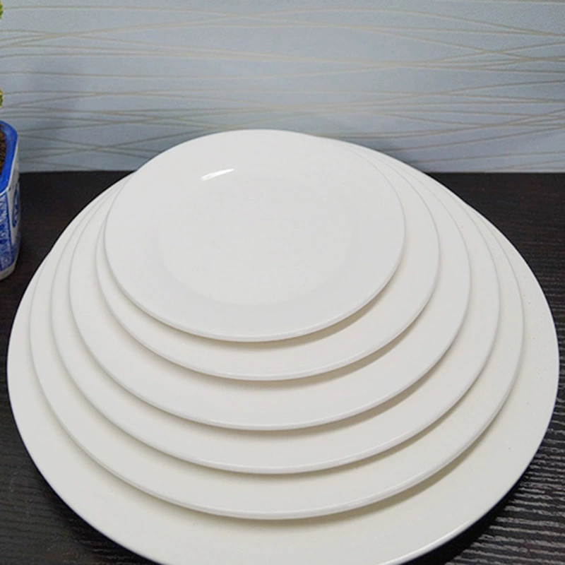 Бытовая мелкая тарелка блюдо стейк Западная плоская тарелка чистая белая керамическая тарелка производители съедобной посуды оптом