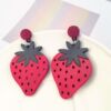 Fruit earrings, lemon acrylic strawberry, European style