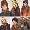 Knitted headband with bow, keep warm helmet handmade, European style