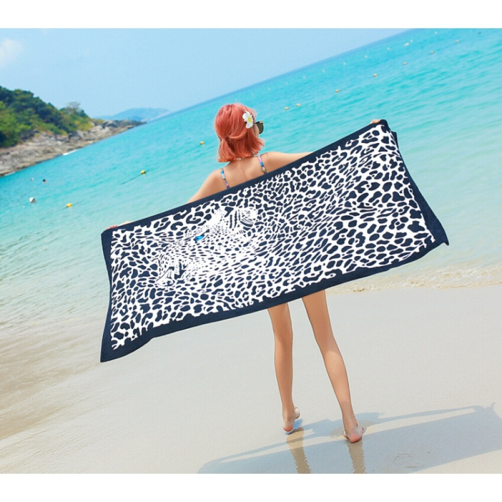 Toalla de Playa de Microfibra, Secado Rápido, Doble Cara, con Estampado